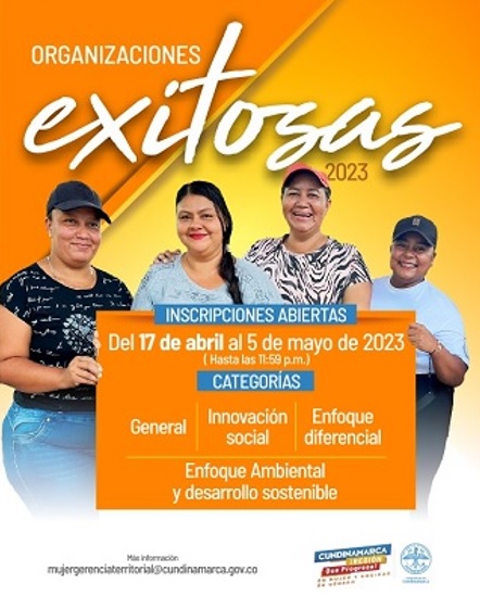 Gobernación de Cundinamarca abre convocatoria “Organizaciones Exitosas 2023”