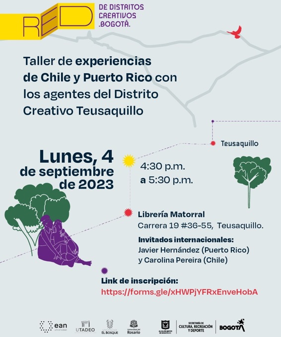 Taller de experiencias de Chile y Puerto rico con los agentes del Distrito Creativo de Teusaquillo 