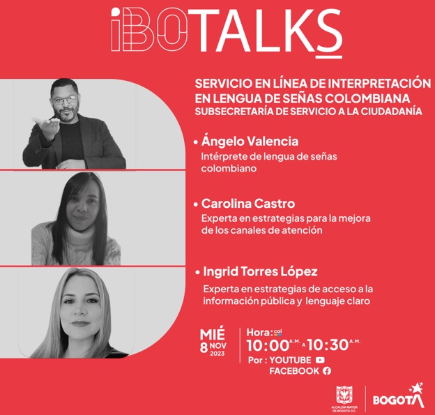iBO Talks: Servicio en línea de interpretación en lengua de señas colombiana