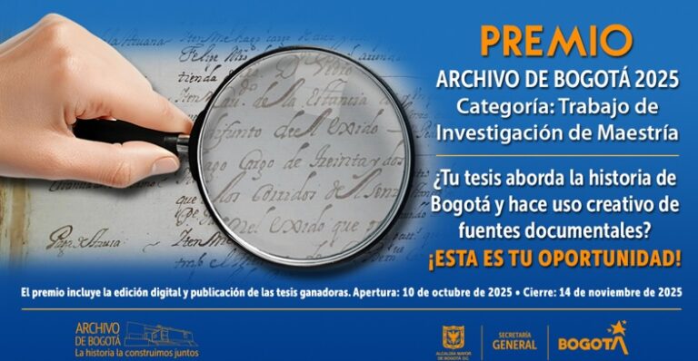 convocatoria al Premio Archivo de Bogotá 2025 para investigaciones de maestría