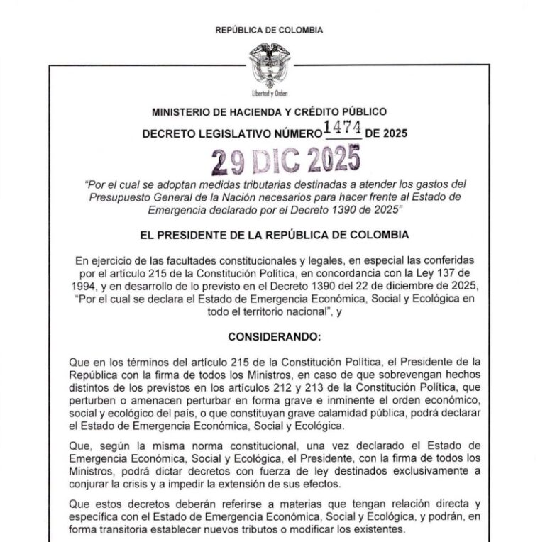 DECRETO DE EMERGENCIA ECONOMICA 2025